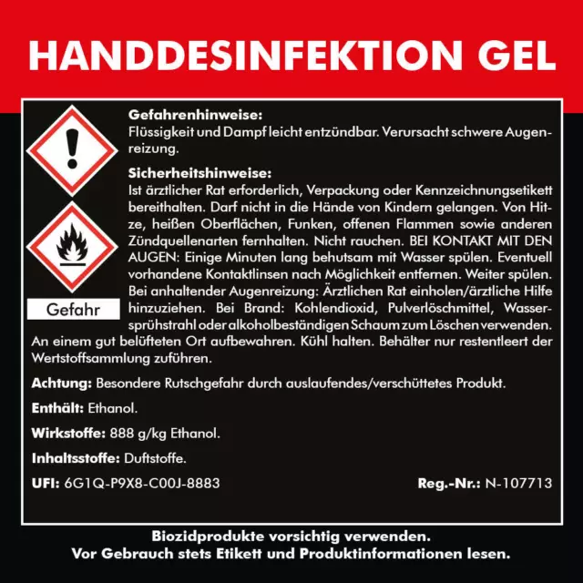 (17,09€/L) 9x500ml Hand-Desinfektionsmittel Gel gegen behüllte Corona-Viren 2