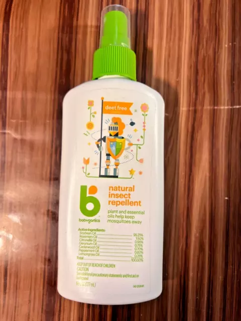 BabyGanics Natural Insect Repellent Deet Free 6 oz Pump Spray Repel Mosquito