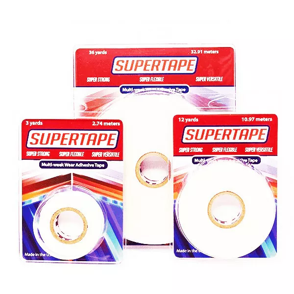 Rouleau de supertape 3,12 ou 36 yards pour perruques en dentelle toupes ruban de remplacement de cheveux colle