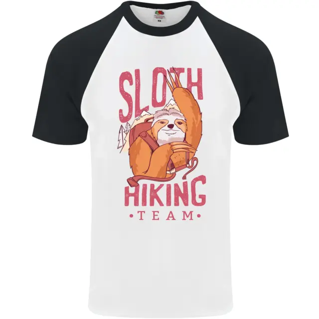 Sloth Hiking Team Trekking Rambling Funny Mens S/S Baseball T-Shirt