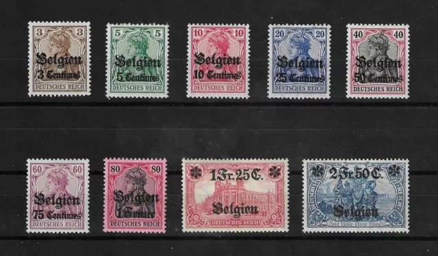 1916 Belgien aus Mi. 1-9 * ungebraucht Einzelmarken zur Auswahl