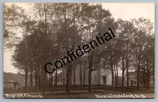 Real Photo Old Baptist Church New Woodstock Cazenovia NY New York RPPC RP H208