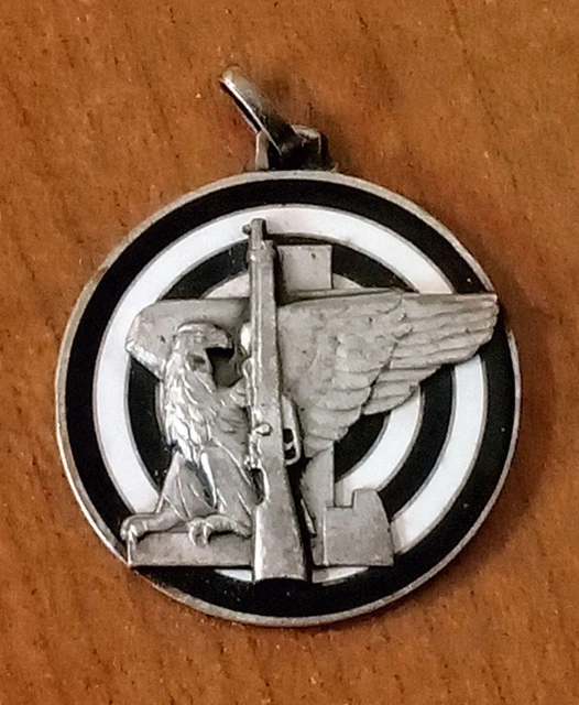 Médaille Tiro A Segno Nazionale Torino En Argent - Années 1920, Signature GB, Rare, Diamètre 21 Mm