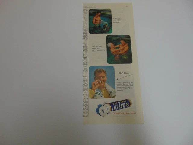 1947 LIFE SAVERS The Candy with a Hole only 5-cents art print ad