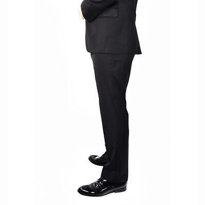 Mens Black Premium Peak Tuxedo Trousers Dinner Formal Tux Suit Plain Black