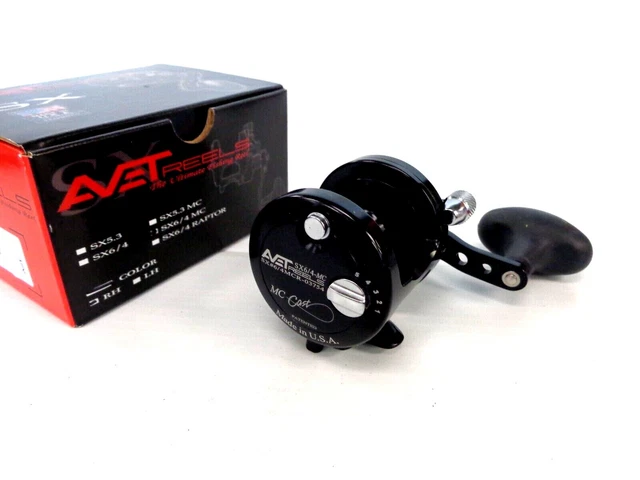 Avet SX6/4 MC Cast Two-Speed Lever Drag Casting Reel SX6/4MC Right Hand BLACK