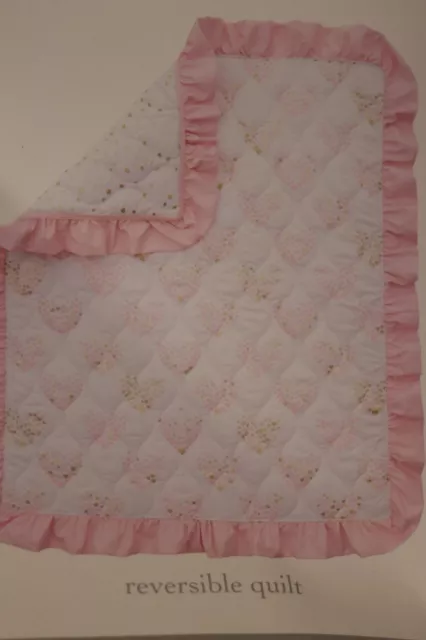 Wendy Bellissimo Baby Girl 4 Piece Nursery Crib Bedding Set Pink/Gold Hearts 3