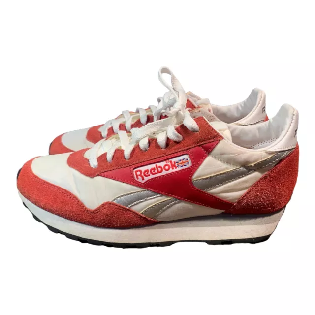 RETRO REEBOK CLASSIC Shoes Red Nylon Suede Mens Size 6 Excellent ...