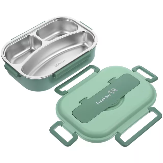 Student Stainless Steel Containers Three Compartment Lunch Box
