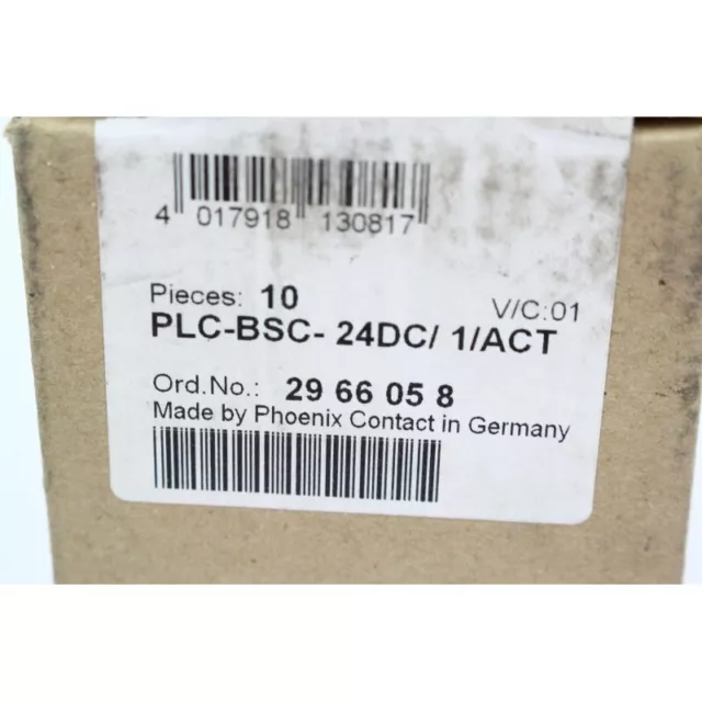 10Pcs Phoenix contact PLC-BSC-24DC/1/ACT (B387) 3