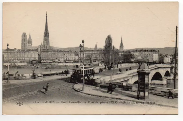 ROUEN - Seine Maritime - CPA 76 - le pont Corneille - Tramway