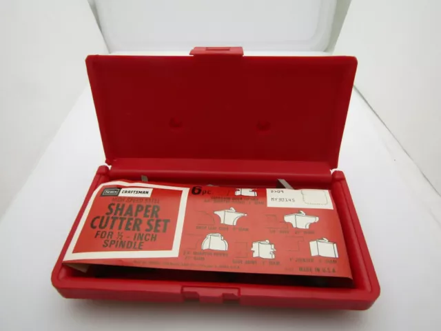 Craftsman Shaper Cutter High Speed 1/2" Spindle 2 Inch Diameter 6 Piece Set
