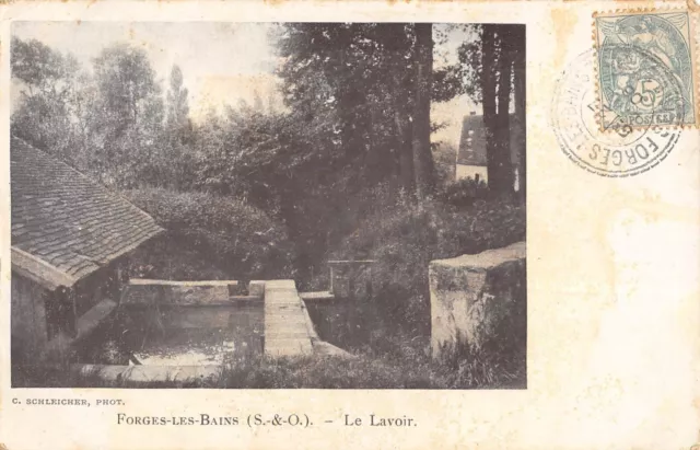 Cpa 91 Forges Les Bains Le Lavoir