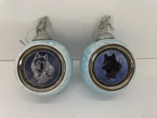 The Bradford Editions 1997 "Black Knight And Silver Scout" Porcelain Ornaments