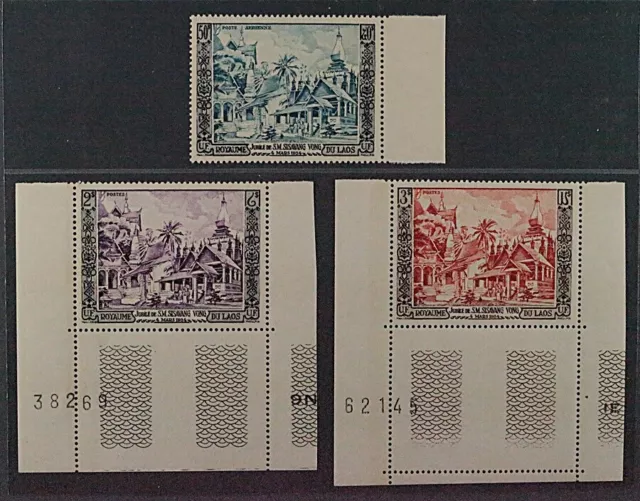 1954, LAOS 40-42 ** König Sisavang 2-50 P. komplett, postfrisch, 300,-€