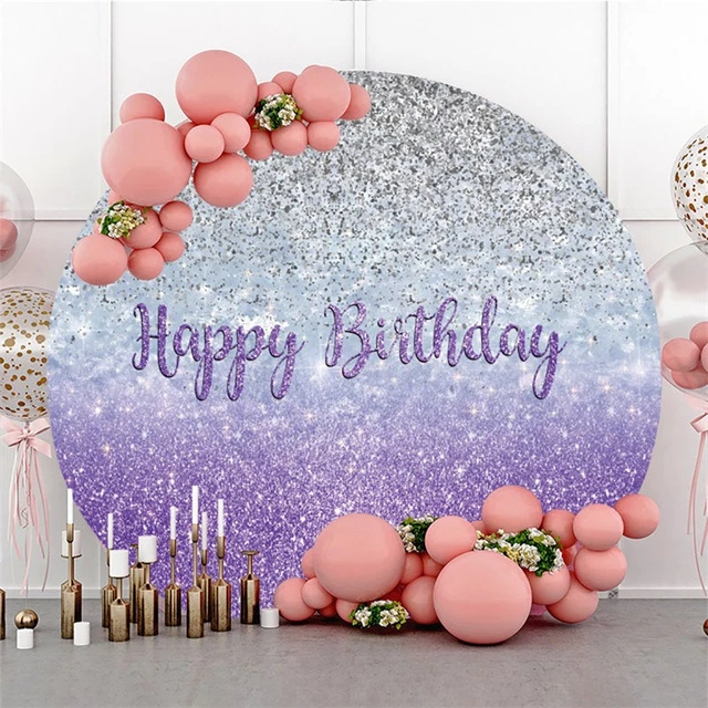Aperturee Red Silver Glitter Happy Birthday Arch Backdrop