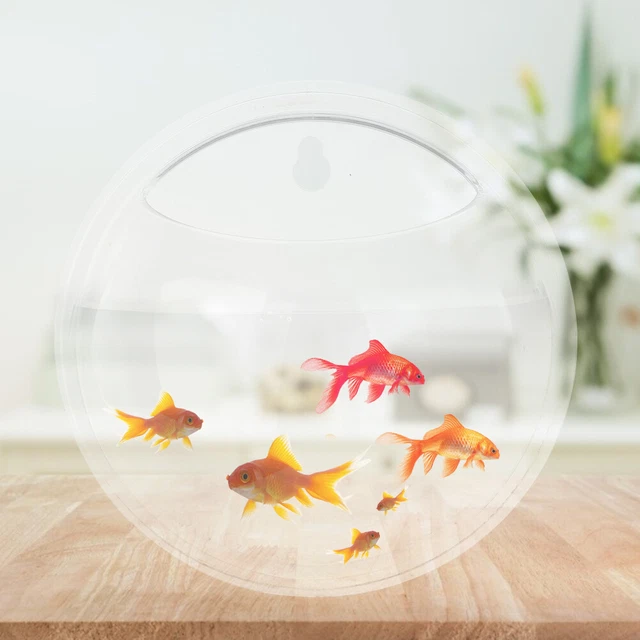 Fish Tank Bowl Aquarium Hanging Terrarium Goldfish Betta Wall Mounted 5