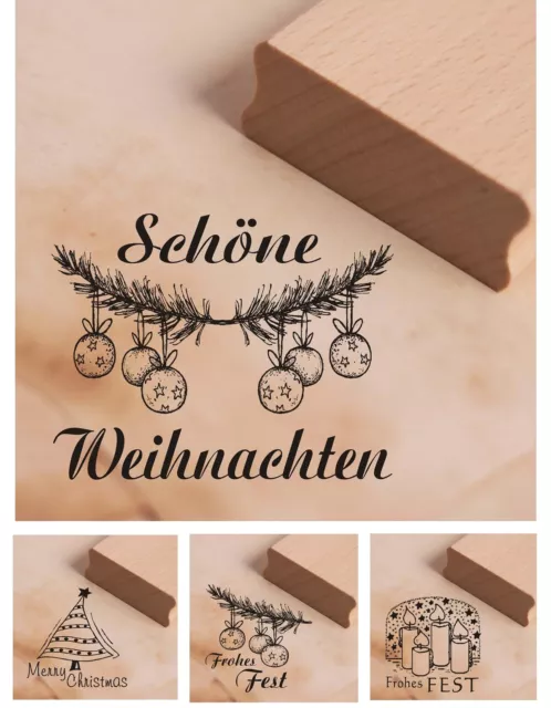 Motivstempel Stempel Schöne Weihnachten Frohes Fest Stempelset Stempelkissen 🎁