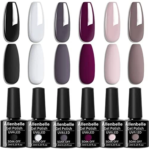 Allenbelle Vernis Semi Permanent Vernis à ongle Gel UV LED Nail Art Soak Off ...