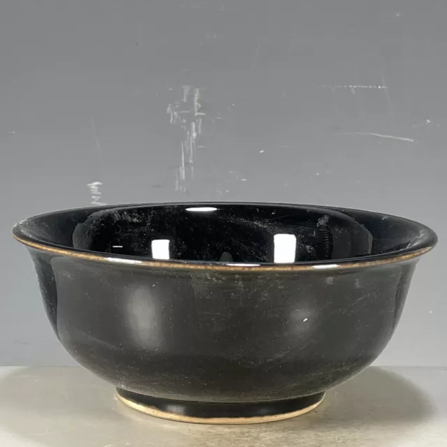 Chinese Porcelain Ming Dynasty Wanli Black Glaze Tea Cup 7.2 Inch