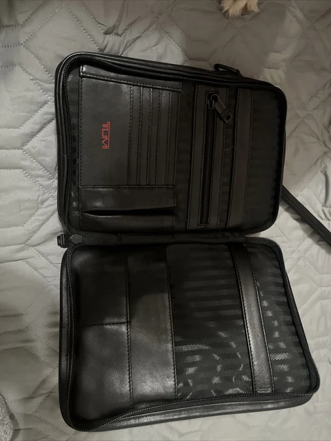 TUMI Black Nappa Leather Crossbody Bag Alpha Travel Organizer Tote 6970D 3