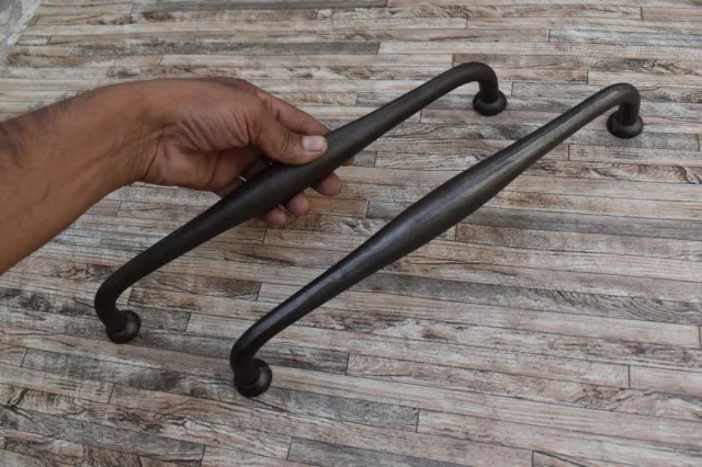 Vtg Cast Iron Extra Large Heavy Front Door Gate Pulls Handles House decor 2pcs