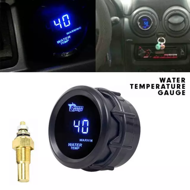 2" 52mm Universal Car Water Temp Gauge Blue Digital LED Temperature Auto Meter