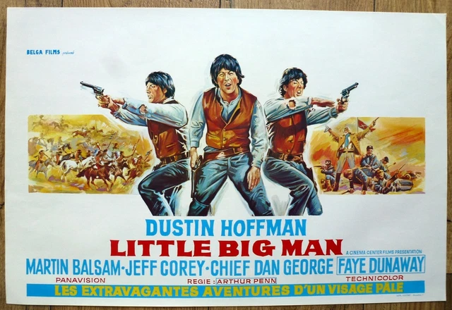 belgian poster western LITTLE BIG MAN, DUSTIN HOFFMAN, FAYE DUNAWAY, INDIENS