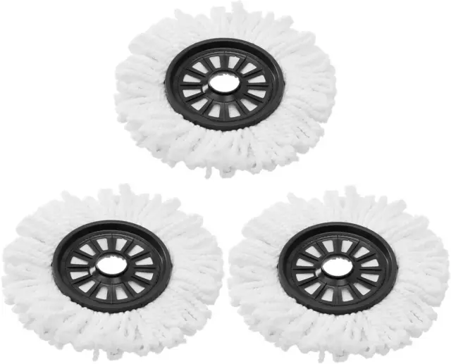 3 Pack Spin Mop Head Refills Microfiber Mop Head-Round Shape for 360 Degree Spin