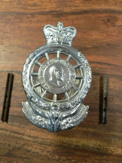 orig. THE ROYAL AUTOMOBILE CLUB / King George V.  Car Badge Plakette Metall RAR!