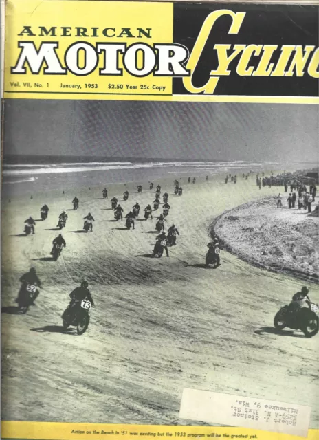 American Motorcycling Magazine Vol. Vii No. 1 January 1953 (Vg) Htf Early Issue