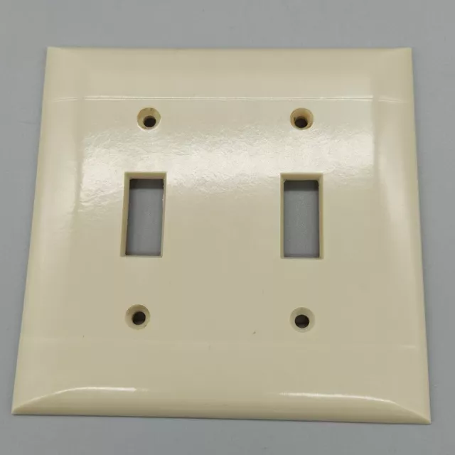 Vintage Bakelite Ivory Sierra light switch 2 gang Plate Cover Art Deco