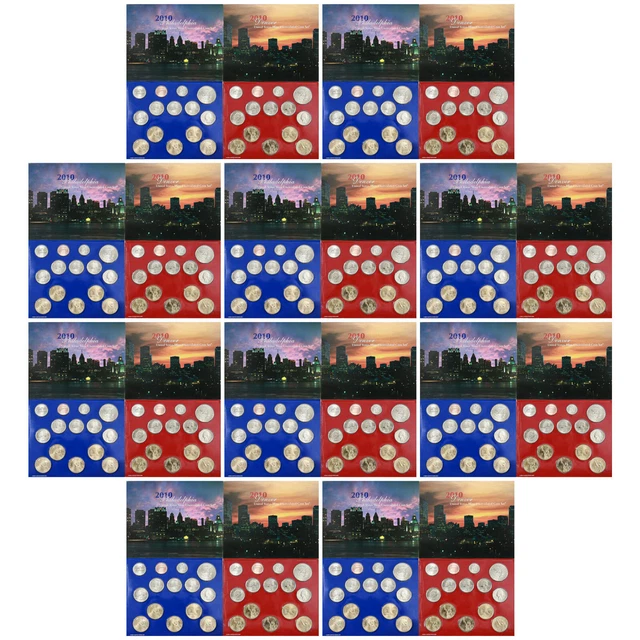 2010 Mint Set 10 Pack Original Envelopes 280 US Coin Lot