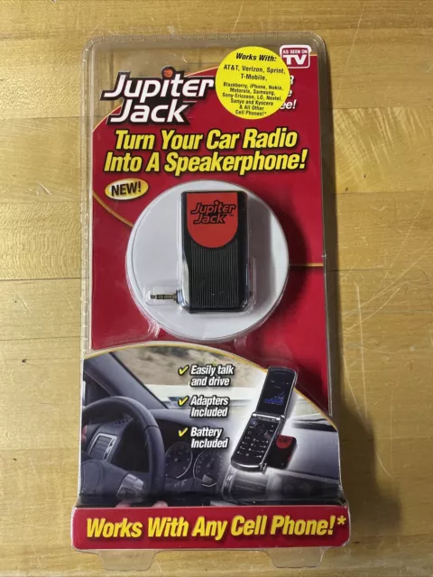 Jupiter Jack Works With Cell Phones Universal Car Radio Speakerphone ~New Sealed