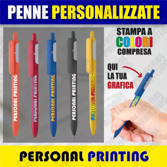 PENNE personalizzate con stampa colori LOGO gadget promo pubblicità aziendale M3