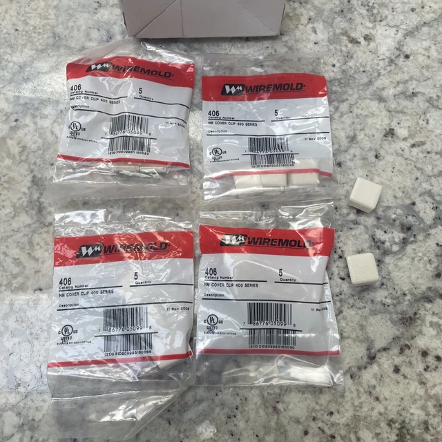 Wiremold 406 Non-Metallic Cover Clip 400 Ivory (Qty 22)