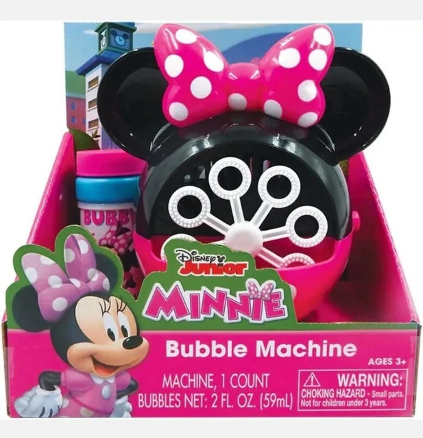NEW DISNEY JUNIOR Minnie Mouse Bubble Machine With Bubbles free