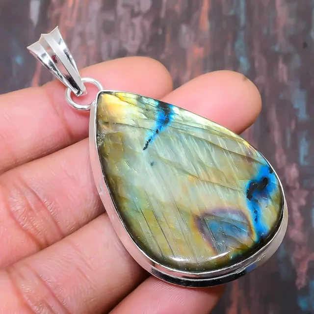 Labradorite Gemstone Handmade Gift Jewelry Pendant 2.76" V206