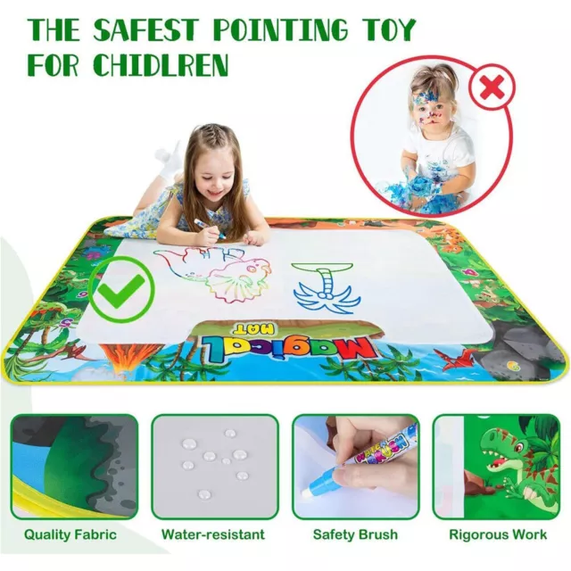 80x100cm Large Magic Water Drawing Painting Mat Kids Aqua Doodle Board Toy Xmas 3