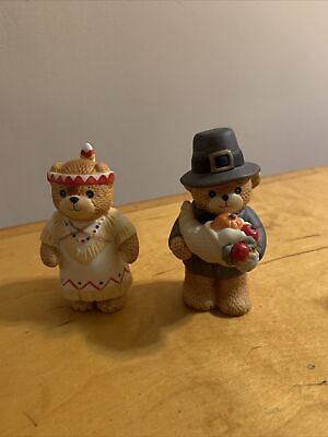 Enesco Lucy and Me Lucy Rigg  Pilgrim and Indian Thanksgiving Bears C3