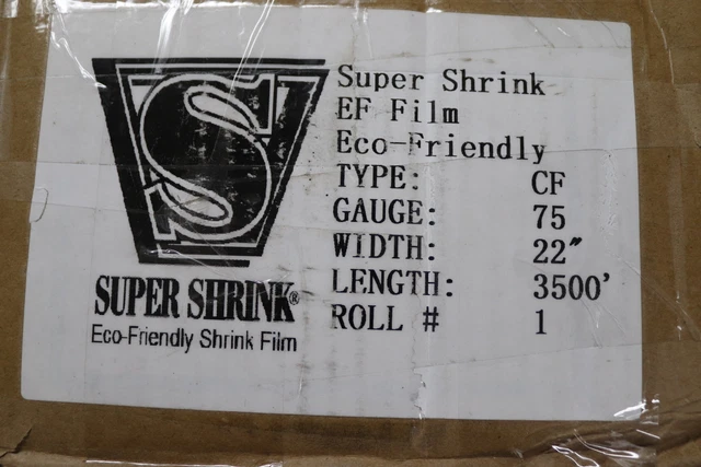 Super Shrink Polyolefin Shrink Film 22" x 3500' x 75 Gauge Roll