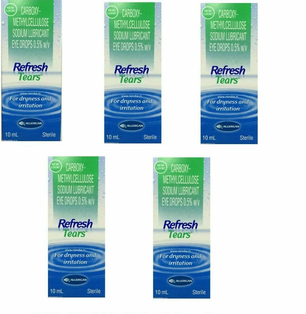 5 X REFRESH Tears Lubricant Eye Drops for Dryness & irritation 10ml