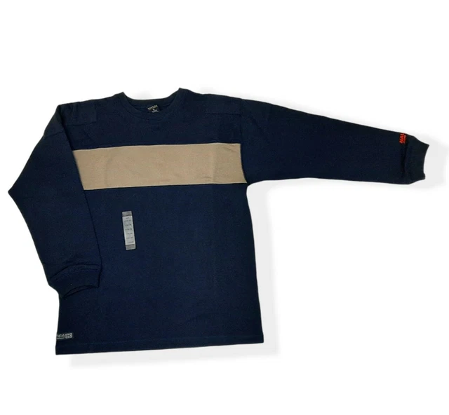 Vintage Nautica Jeans Boys Sweater Blue L 16 18 Youth Crew Neck Long Sleeve NEW