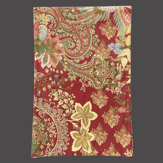 Pottery Barn Red Paisley Floral Cotton Table Runner 18"x108"