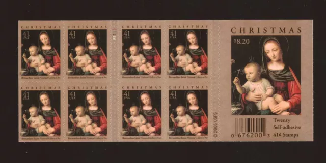 US - Booklet of 20 - Sc #4206a - Christmas, Madonna and Child - MNH