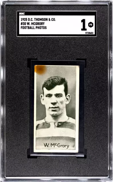 1925 DC Thomson Fußballfotos William McGrory Rookie Karte SCC 1