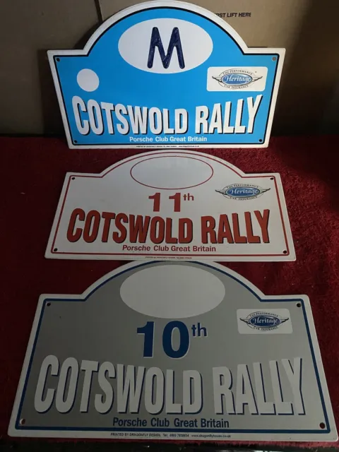 Job Lot Of Porsche Club Gb Classic Car Rally Plates Used On Event’s.