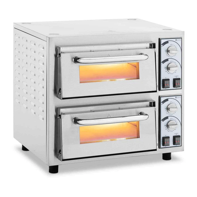 Four à pizza électrique 2 chambres 4750 W Ø 40 cm minuterie 30 min