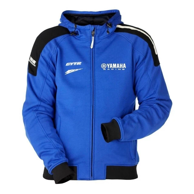 Felpa con cappuccio da equitazione originale Yamaha Paddock blu da uomo