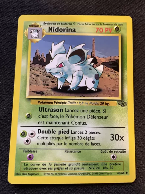 Nidorina Unco - Pokemon 40/64 Jungle Edition 2 Proche Du Neuf Fr